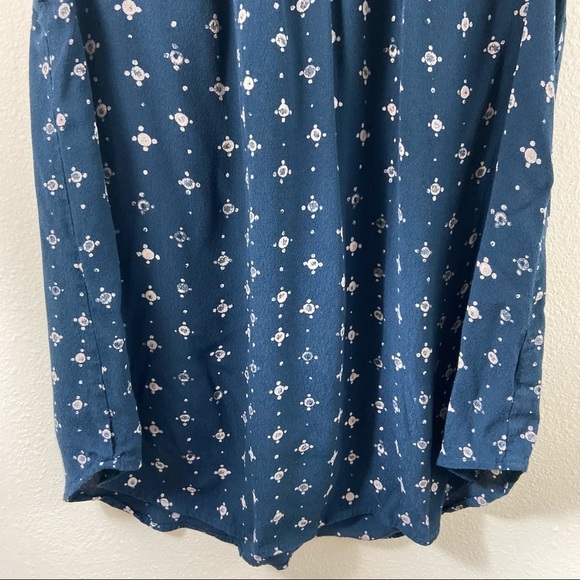 Madewell Memory Tank in Medallion Dot Blue Keyhole Neck Sleeveless Sz M - Picture 5 of 9